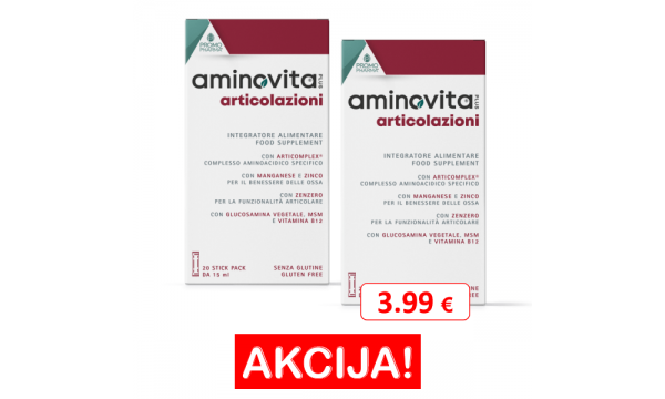AMINOVITA sąnariams, kremzlėms, kaulams (2 pakuotės už 39.00 EUR)