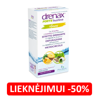 DRENAX FORTE ANANAS 15 paketėlių detoksikacijai ir skysčių šalinimui (lieknėjimui -50%)