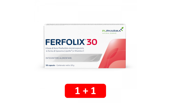 FERFOLIX 30 mikrokapsuliuota geležis (2 pakuotės už 18.90 EUR)