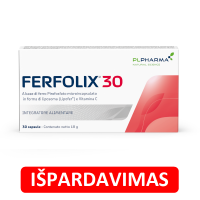 FERFOLIX 30 mikrokapsuliuota geležis (sulamdyta išorinė pakuotė) FERFOLIX 30 mikrokapsuliuota geležis (sulamdyta išorinė pakuotė)