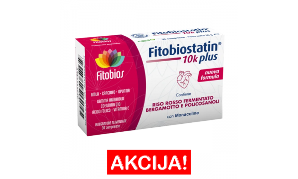 FITOBIOSTATIN 10k plus širdžiai, kraujagyslėms ir cholesterolio kontrolei
