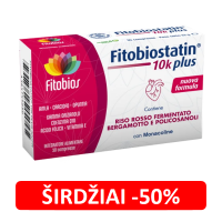 FITOBIOSTATIN 10k plus širdžiai, kraujagyslėms ir cholesterolio kontrolei