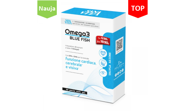 OMEGA3 BLUE FISH širdžiai, smegenims, regėjimui