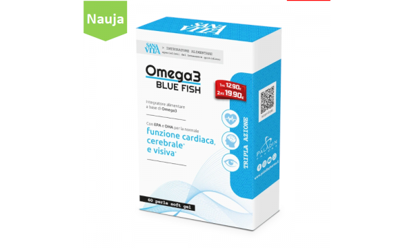 OMEGA3 BLUE FISH širdžiai, smegenims, regėjimui OMEGA3 BLUE FISH širdžiai, smegenims, regėjimui