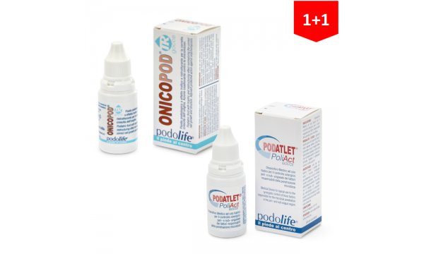 ONICOPOD TR emolientas nagams + PODATLET PoliAct lašai nagams (2 pakuotės už 15.90 EUR)