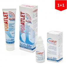 PODATLET ultra kremas pėdoms + PODATLET PoliAct lašai nagams (2 pakuotės už 17.90 EUR)