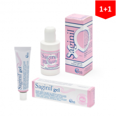 SAGINIL gelis moterims + SAGINIL prausiklis moterims (2 pakuotės už 25.90 EUR)