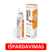 SALIMAR hipertoninis nosies purškalas su jūros vandeniu (išpardavimas) SALIMAR hipertoninis nosies purškalas su jūros vandeniu (išpardavimas)