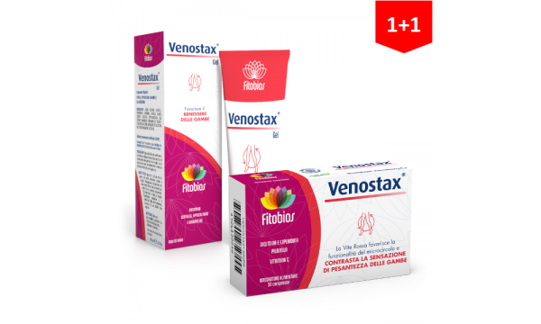VENOSTAX gelis kojoms + VENOSTAX kraujagyslėms (2 pakuotės už 19.90 EUR)